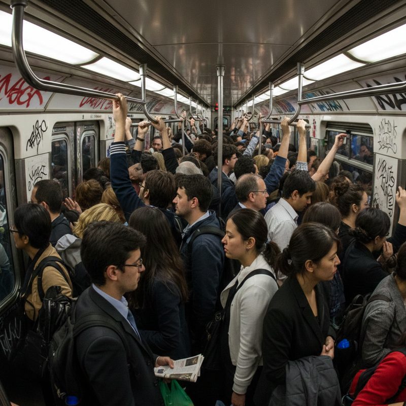 Transporte público lotado